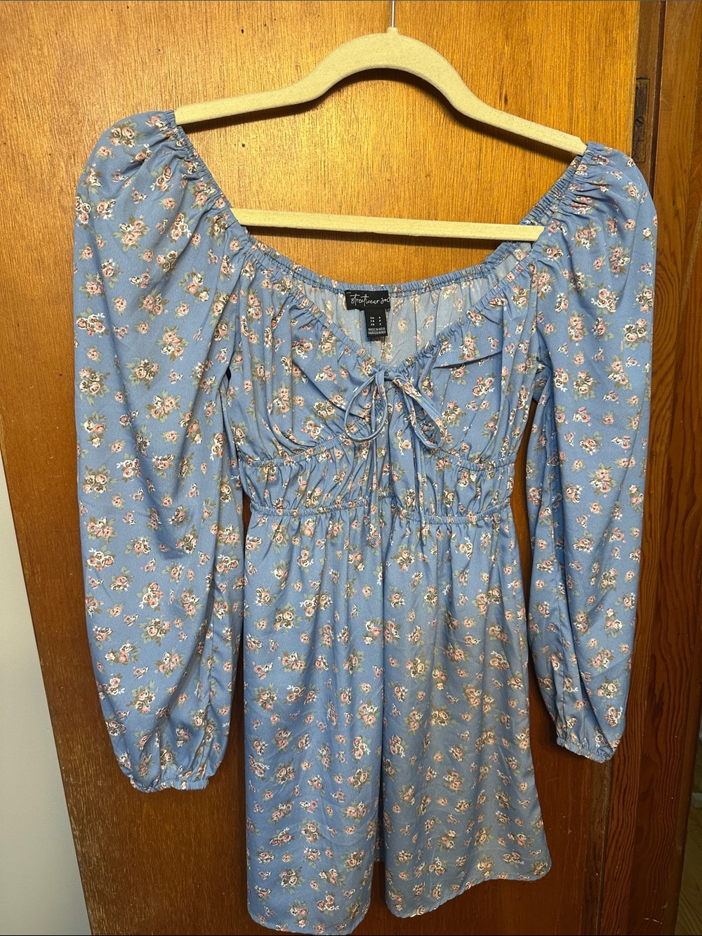 Floral Mini Dress in Blue Size Small - Streetwear Society